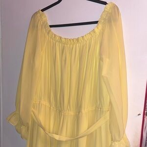 Butter Yellow Long Sleeve Dress